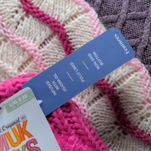 Muk Luks Women's Ballerina Slippers - pink and teal. New with tags. - Picture 3 of 4